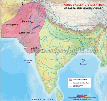 The spread of Indus Valley Civilization (3300-1800 B.C.E.)