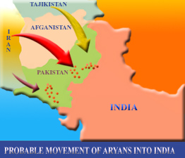Probabale movement of Aryans into India